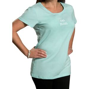 NWT Mom Love "Cat Mom" Teal/Mint Green T-Shirt Sz XL